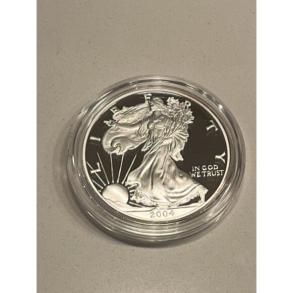 2004-W US Mint 1 oz Silver Proof American Eagle $1 Bullion Coin .999 COA troy oz - Picture 2 of 4